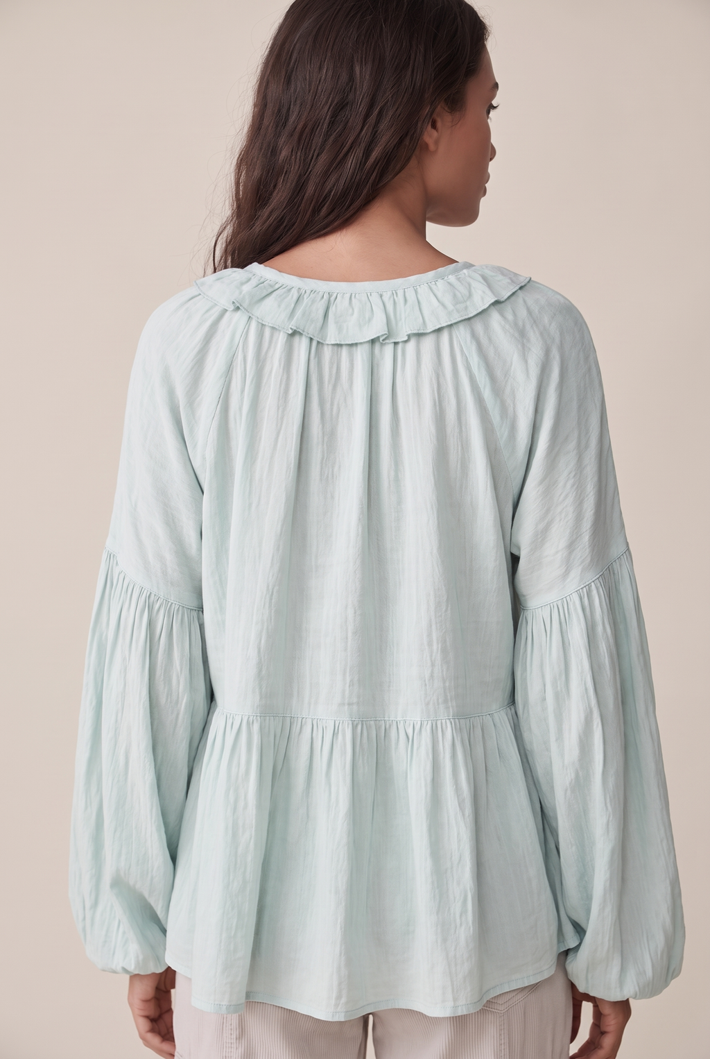 Airy Vintage-Inspired Ruffle Soft Ruffle Bohemian Blouse