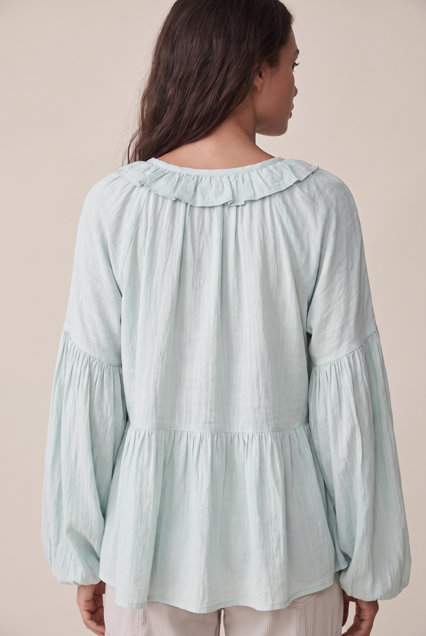 Airy Vintage-Inspired Ruffle Soft Ruffle Bohemian Blouse