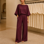 Women's Summer Fashion Elegant Basic Bell Sleeve Set, Casual European and American Style, Trendy Ladies' Clothing for 2026