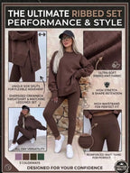 Women's Casual Drop Shoulder Sweatshirt Set