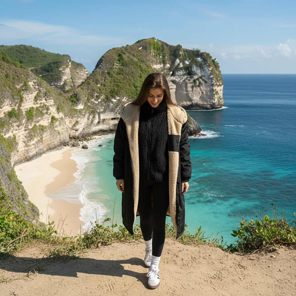 2026 NewDrying Robe Water Resistant Wind Resistant Changing Soft Sherpa Fleece Lined Oversized Hooded Long Sleeve Coat Jacket
