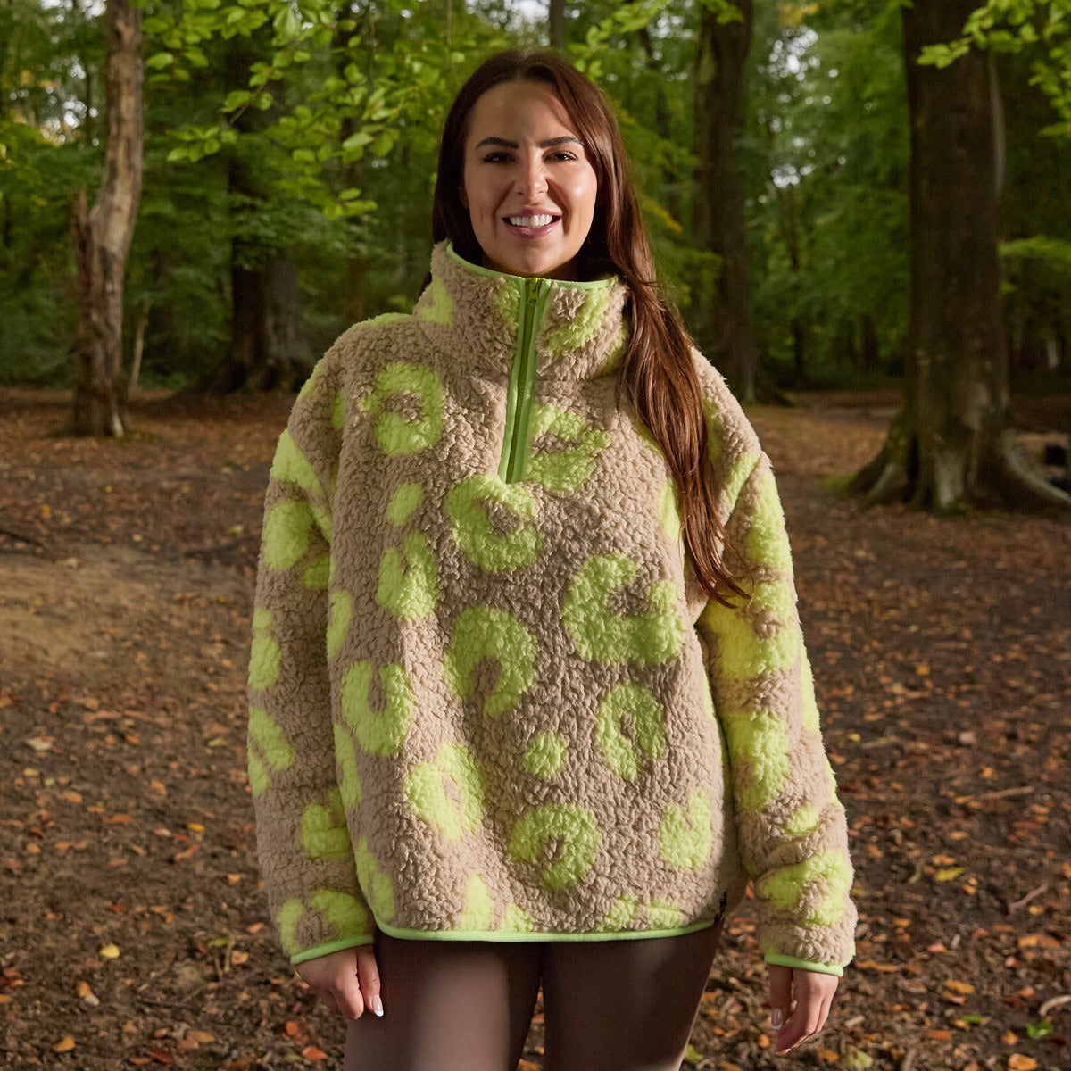 Print Water Resistant Sherpa Cropped Drying Robe