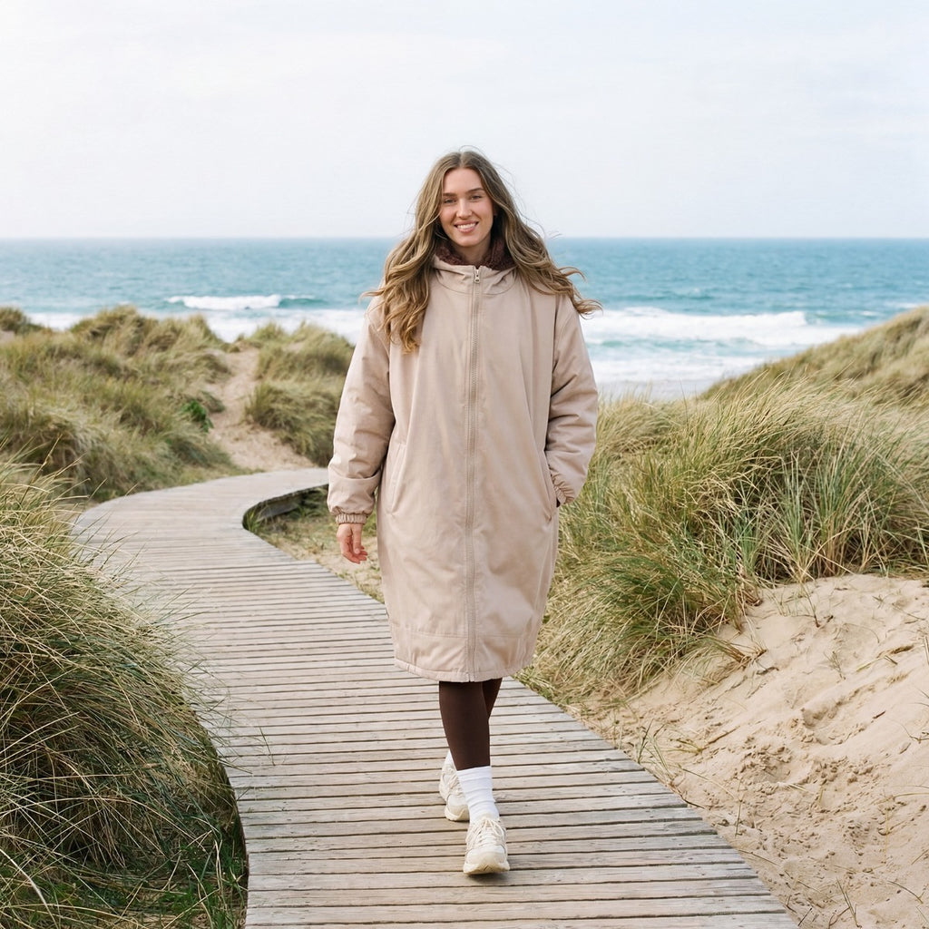 2026 NewDrying Robe Water Resistant Wind Resistant Changing Soft Sherpa Fleece Lined Oversized Hooded Long Sleeve Coat Jacket