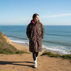 Drying Robe Water Resistant Wind Resistant Changing Soft Sherpa Fleece Lined Oversized Hooded Long Sleeve Coat Jacket