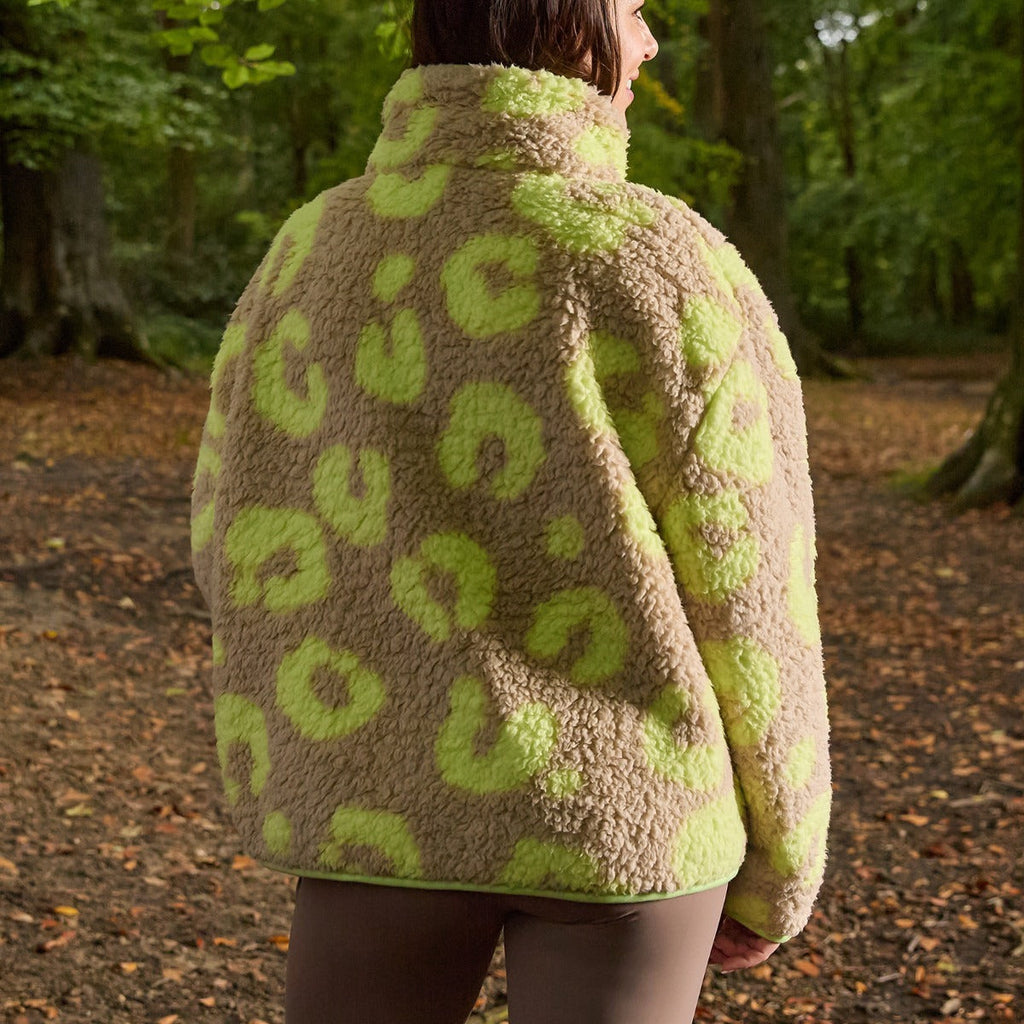 Print Water Resistant Sherpa Cropped Drying Robe