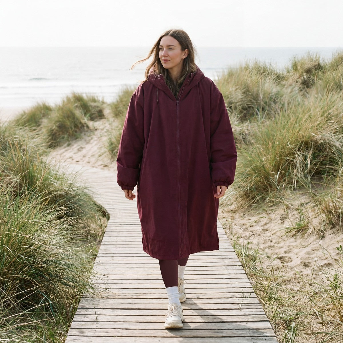 2026 NewDrying Robe Water Resistant Wind Resistant Changing Soft Sherpa Fleece Lined Oversized Hooded Long Sleeve Coat Jacket