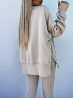 Women's Casual Drop Shoulder Sweatshirt Set