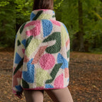 Print Water Resistant Sherpa Cropped Drying Robe