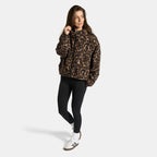 Print Water Resistant Sherpa Cropped Drying Robe