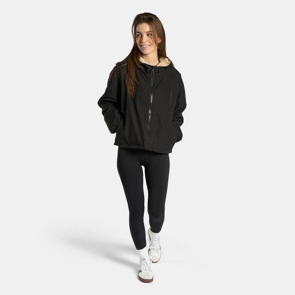 Print Water Resistant Sherpa Cropped Drying Robe