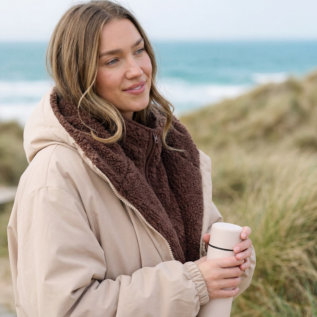 2026 NewDrying Robe Water Resistant Wind Resistant Changing Soft Sherpa Fleece Lined Oversized Hooded Long Sleeve Coat Jacket