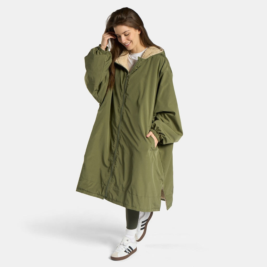 2026 NewDrying Robe Water Resistant Wind Resistant Changing Soft Sherpa Fleece Lined Oversized Hooded Long Sleeve Coat Jacket