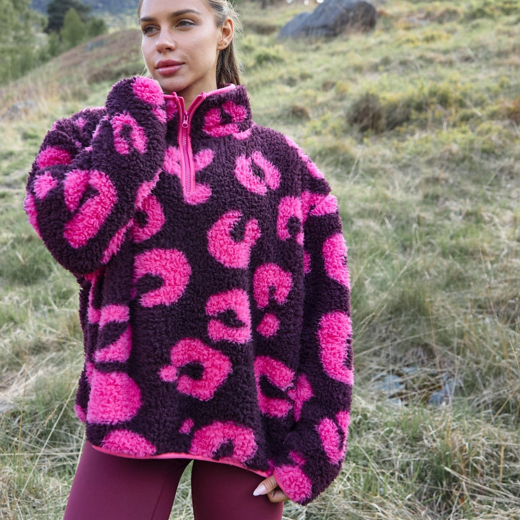Print Water Resistant Sherpa Cropped Drying Robe