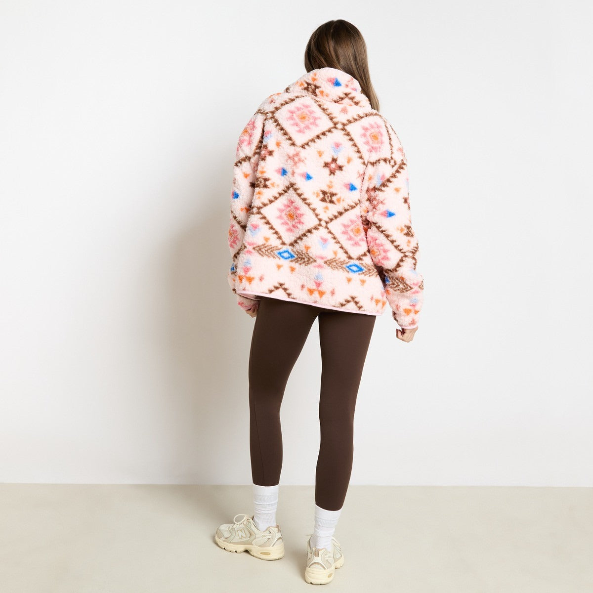 Print Water Resistant Sherpa Cropped Drying Robe
