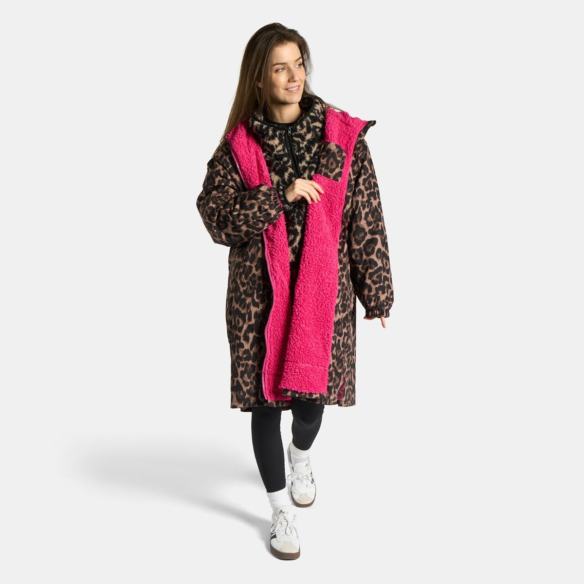 2026 NewDrying Robe Water Resistant Wind Resistant Changing Soft Sherpa Fleece Lined Oversized Hooded Long Sleeve Coat Jacket