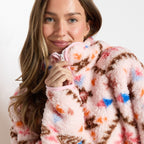 Print Water Resistant Sherpa Cropped Drying Robe