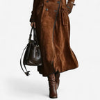 Amarah – Long Suede Trench Coat