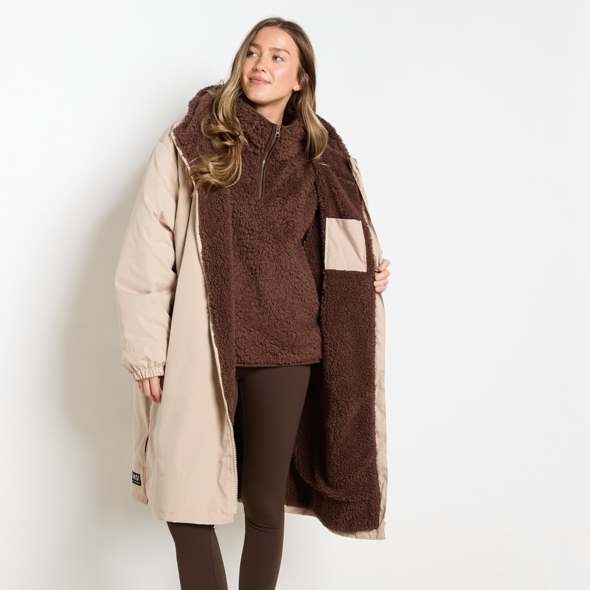 2026 NewDrying Robe Water Resistant Wind Resistant Changing Soft Sherpa Fleece Lined Oversized Hooded Long Sleeve Coat Jacket