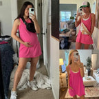 Casual 2-in-1 Romper Dress with Shorts Underneath