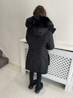 Jaya Black KIDS Faux Fur Hooded Toggle Coat