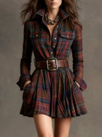 Bárbara | Plaid Shirt Mini Dress