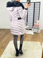 Lorna Grey Faux Fur Hooded Belt Coat