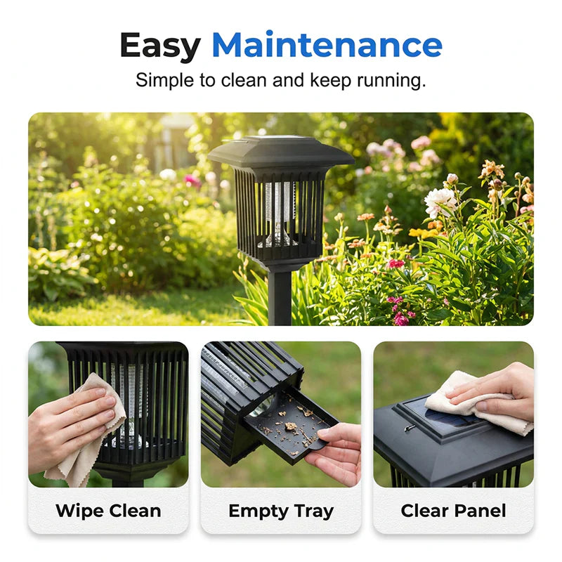 🦟 50% OFF! Solar bug zapper – dual light (purple + white), auto day/night, 3 styles. 50K+ sold! ☀️🔋